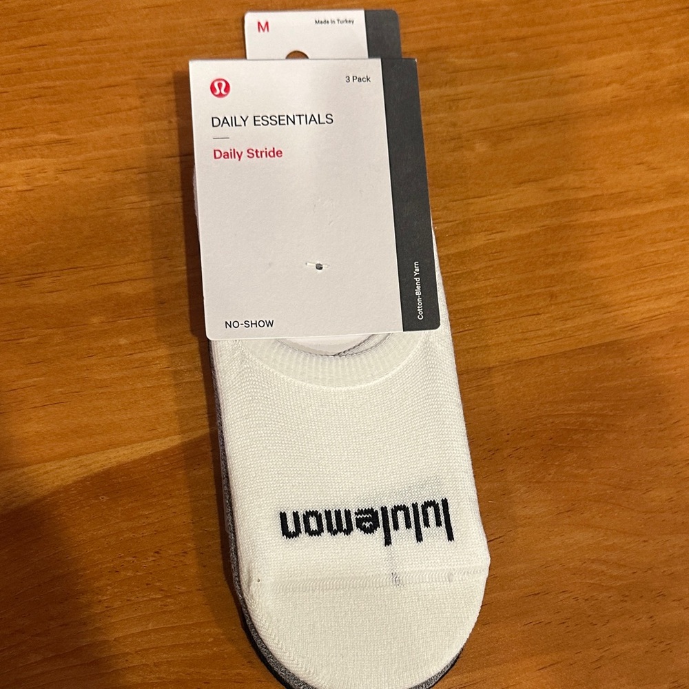 lululemon athletica Daily Stride No-Show Socks - White, Black & Gray